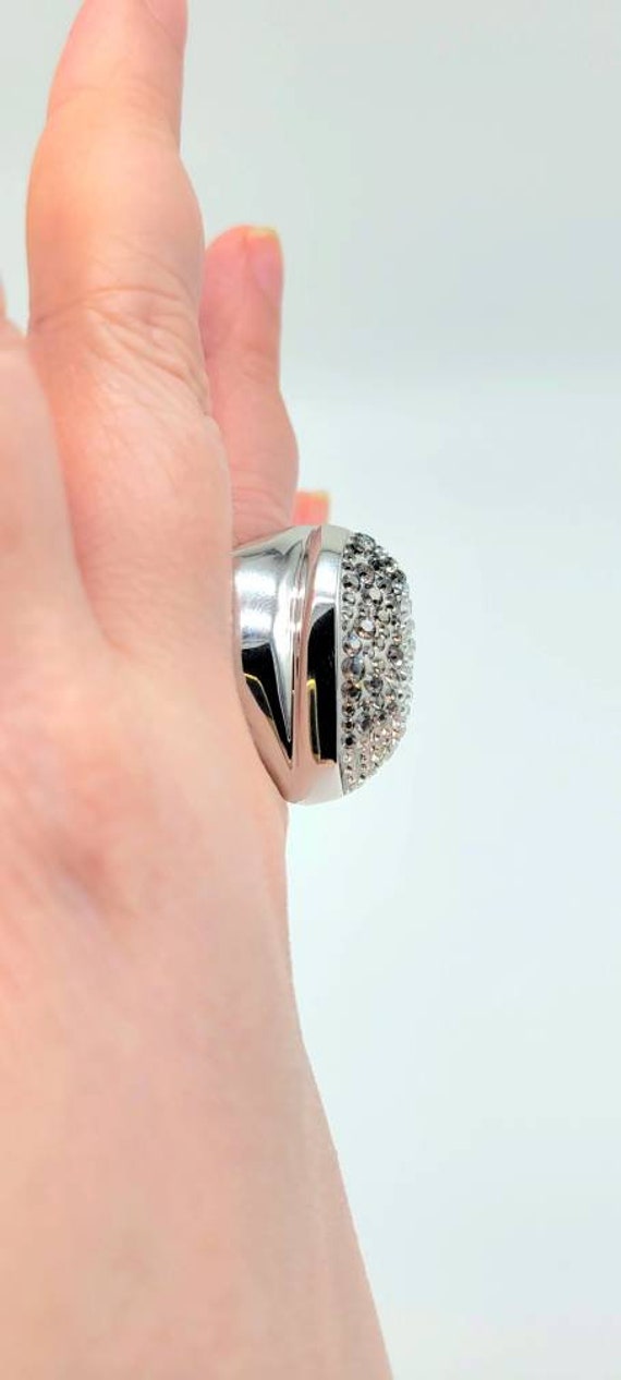 Crystal Cocktail Ring, Large Swarovski Ring, Clea… - image 5