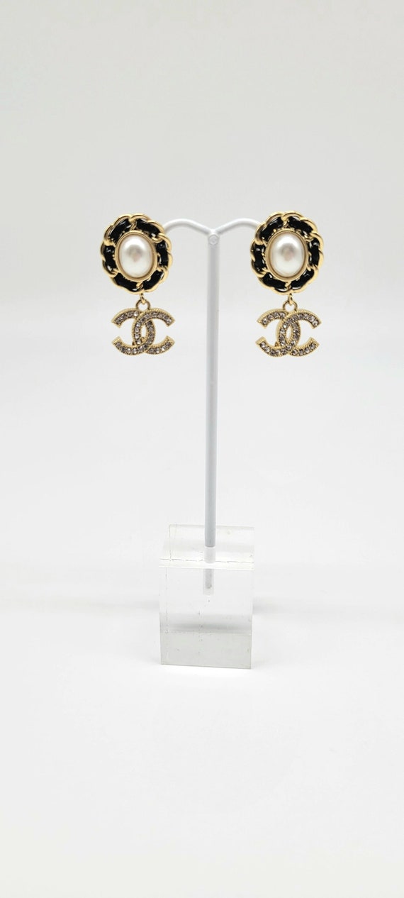 Chanel Pearl Earrings, Chanel Logo Earrings, Chanel Dangle