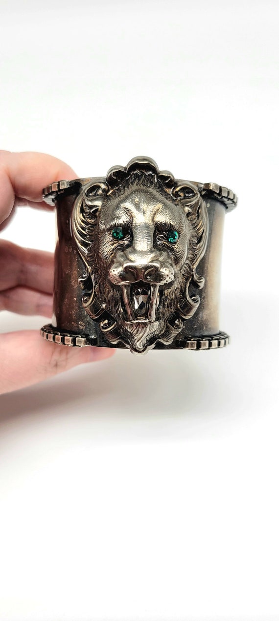 Lion Cuff, Lion Head Bracelet, Lion Bangle, Lion … - image 2