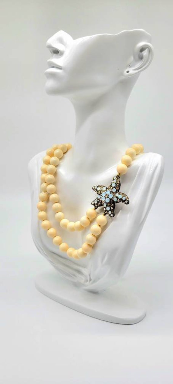 Starfish Necklace with Beads, Vintage Starfish Ne… - image 6