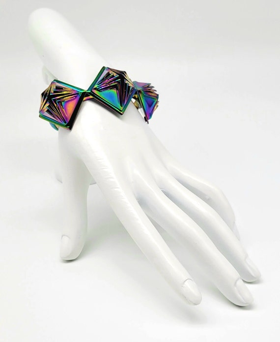 Iridescent Bracelet, Holographic Bracelet, Futuri… - image 5