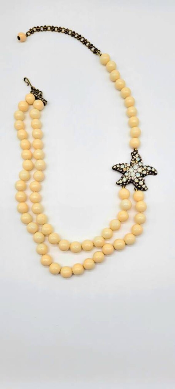 Starfish Necklace with Beads, Vintage Starfish Ne… - image 3