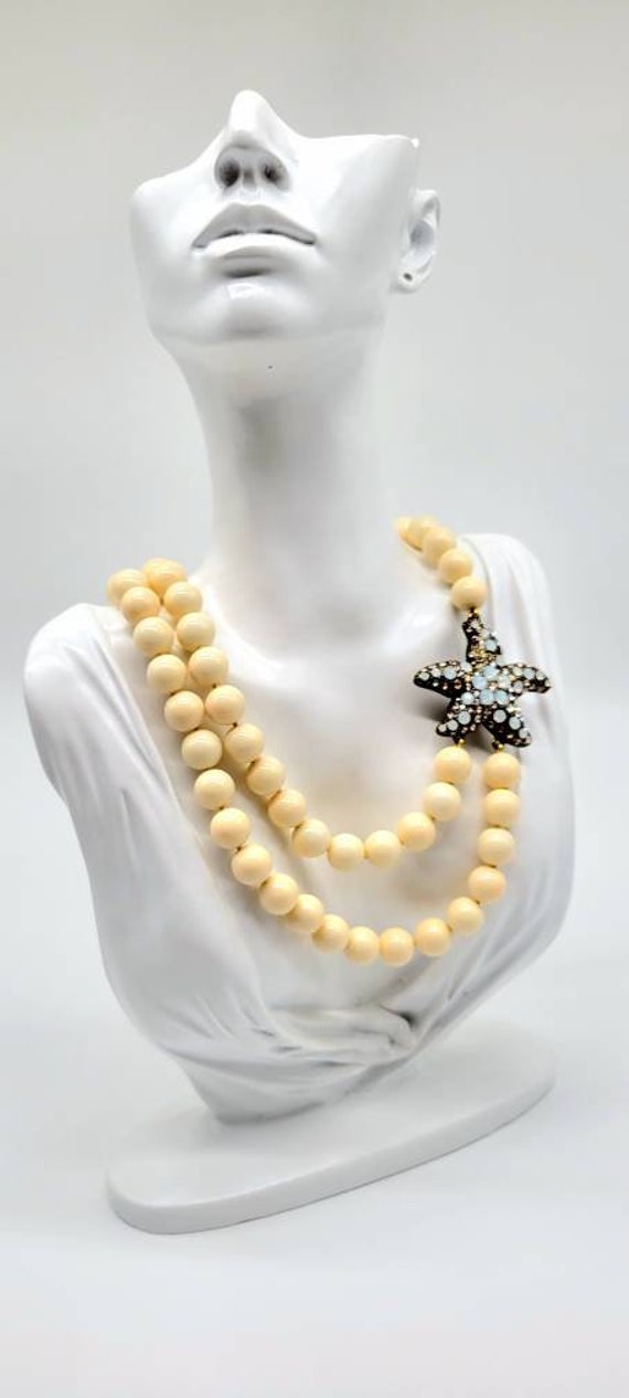 Starfish Necklace with Beads, Vintage Starfish Ne… - image 7