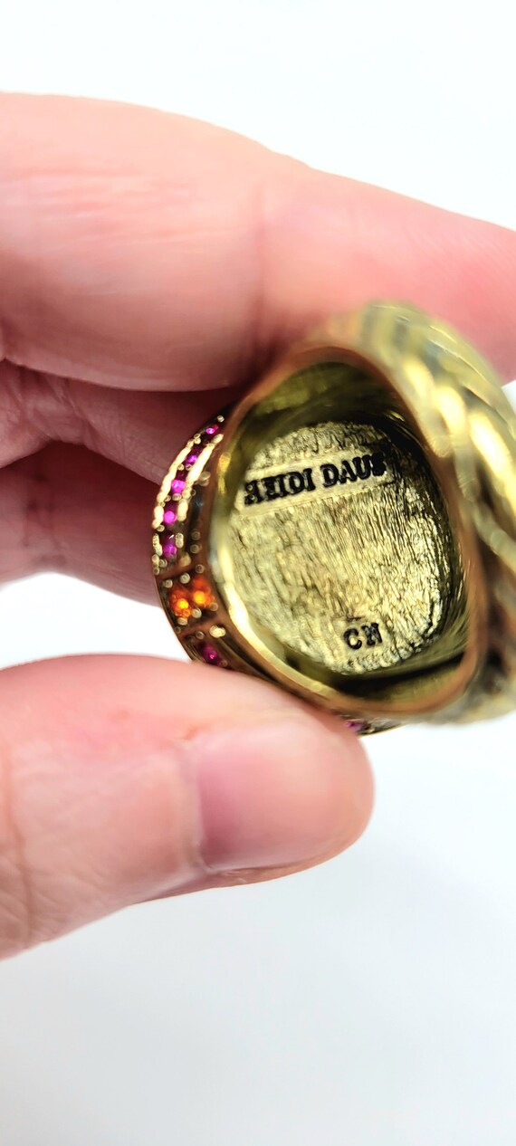 Art Deco Gemstone Ring, Onyx Circle Ring, Geometr… - image 10