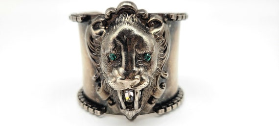 Lion Cuff, Lion Head Bracelet, Lion Bangle, Lion … - image 1