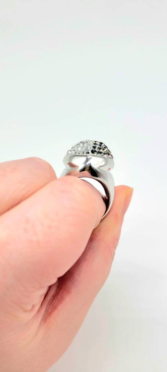 Crystal Cocktail Ring, Large Swarovski Ring, Clea… - image 6