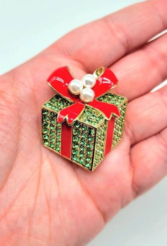 Brooch and Earring Set, Christmas Jewelry Gift Id… - image 4
