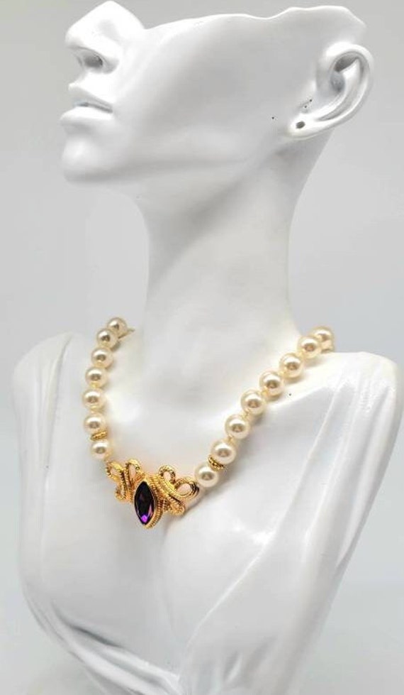 Vintage Swarovski Pendant, Swarovski Pearl Neckla… - image 5