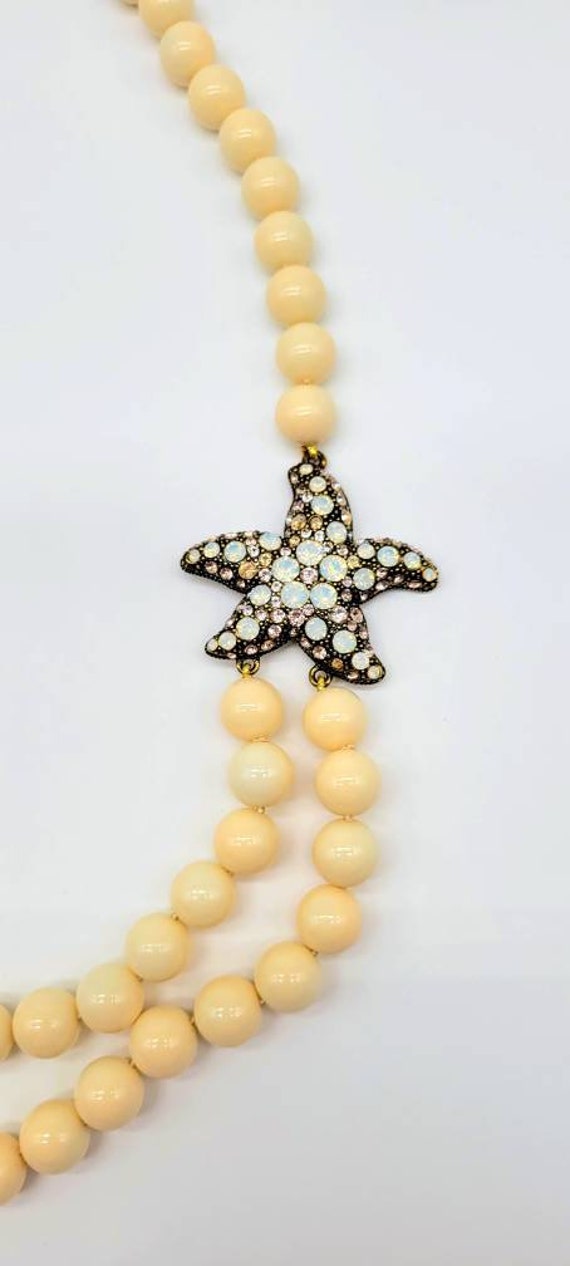 Starfish Necklace with Beads, Vintage Starfish Ne… - image 4