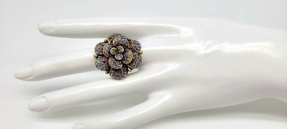 Flower Statement Ring, Large Flower Ring, Big Flo… - image 2