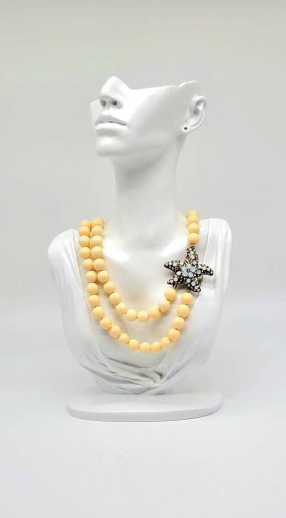 Starfish Necklace with Beads, Vintage Starfish Ne… - image 2