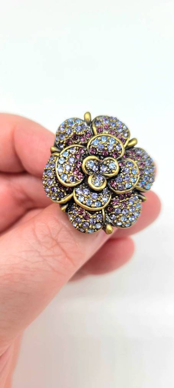 Flower Statement Ring, Large Flower Ring, Big Flo… - image 6