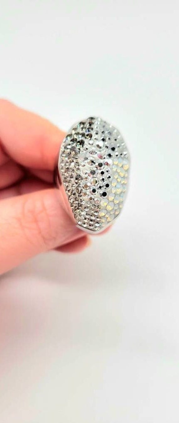 Crystal Cocktail Ring, Large Swarovski Ring, Clear