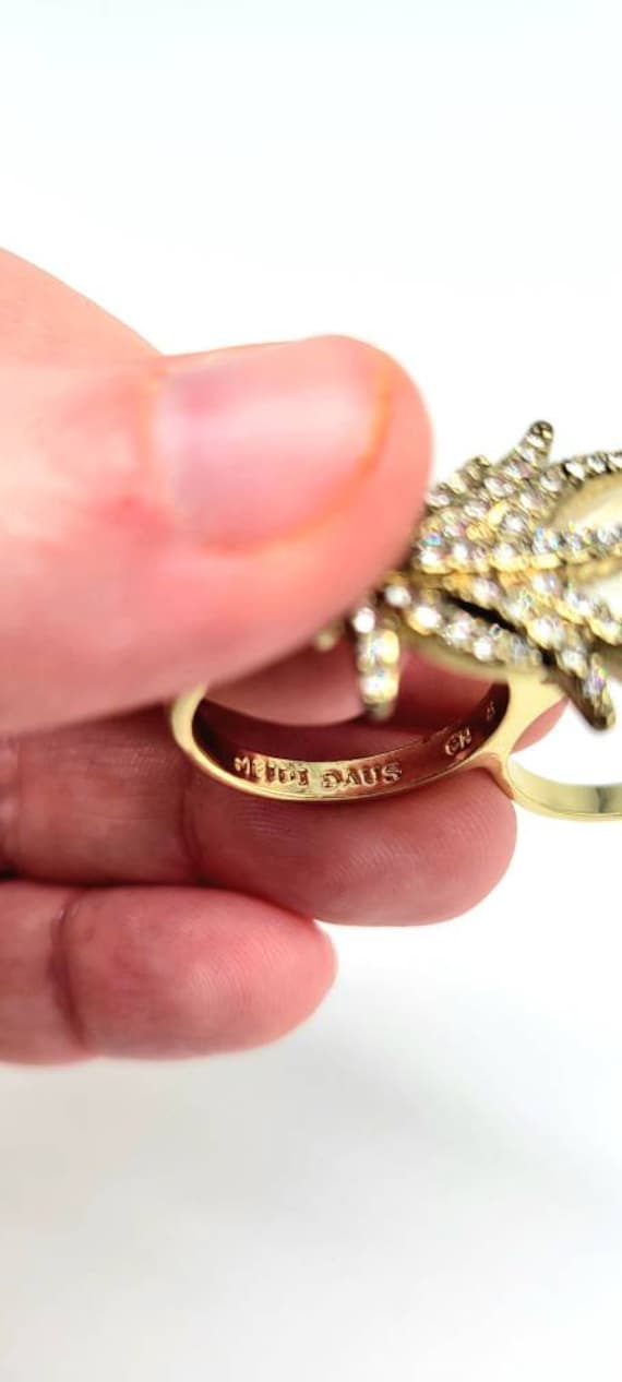 Feather Ring Women, Gold Feather Ring, White Feat… - image 9