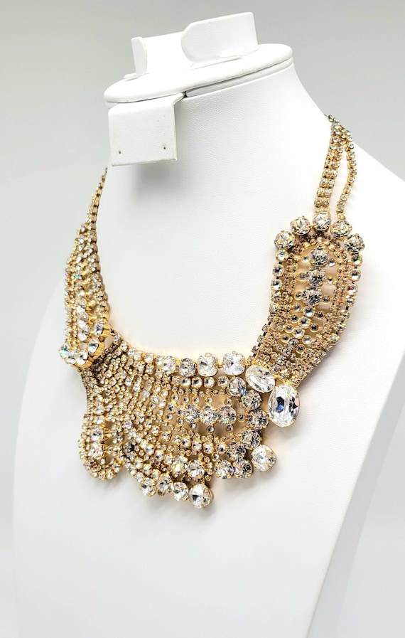 Oversized Crystal Necklace, Statement Necklace Sw… - image 5