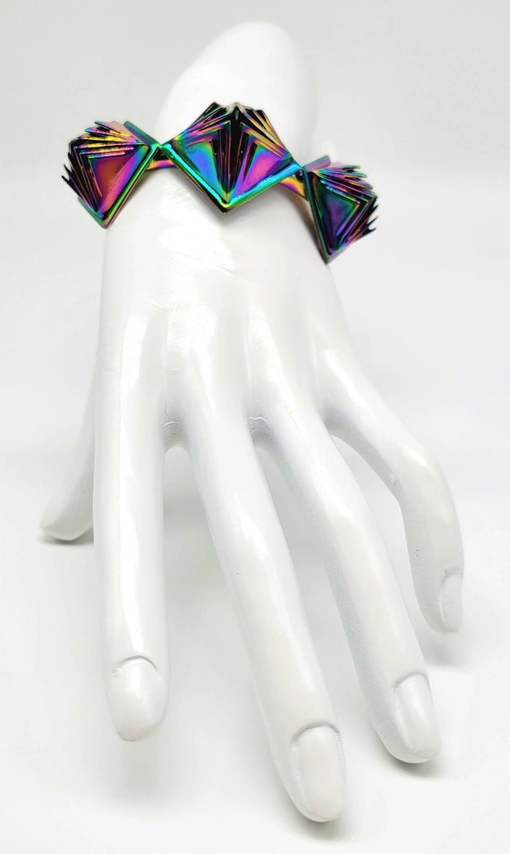 Iridescent Bracelet, Holographic Bracelet, Futuri… - image 4