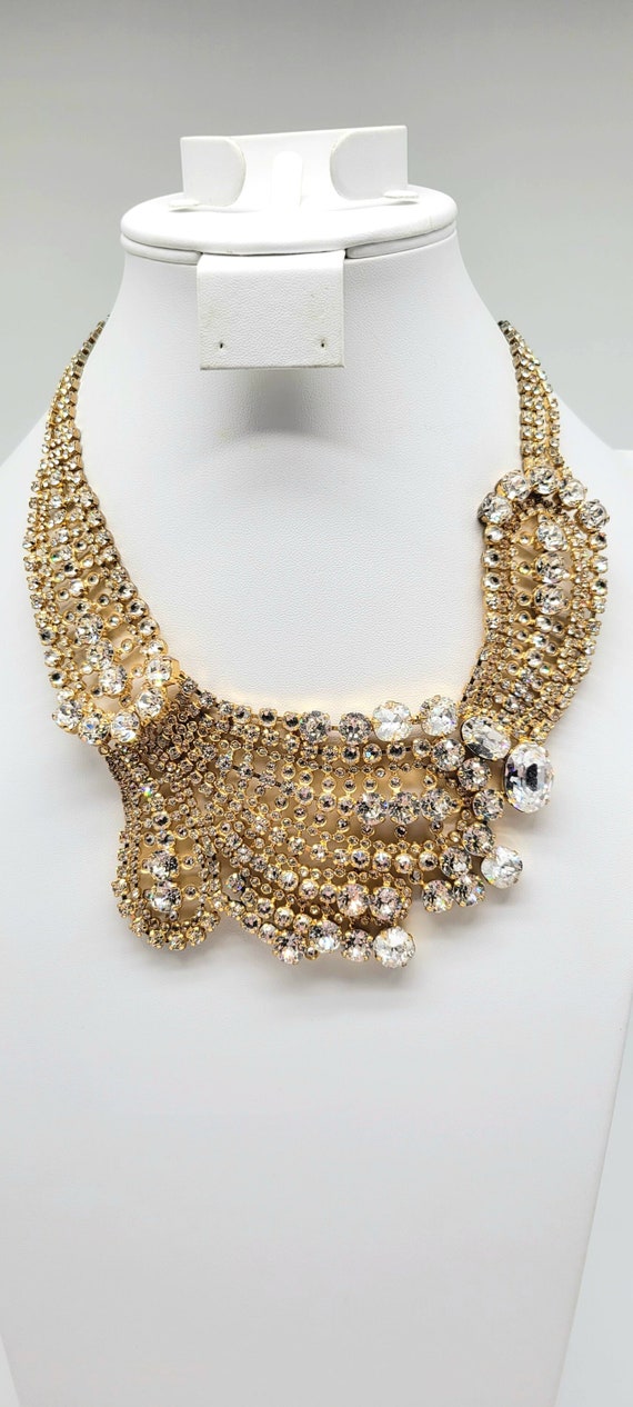 Oversized Crystal Necklace, Statement Necklace Sw… - image 4
