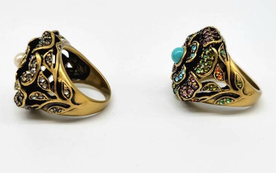 Flower Statement Ring, Crystal Flower Ring, Gemst… - image 6