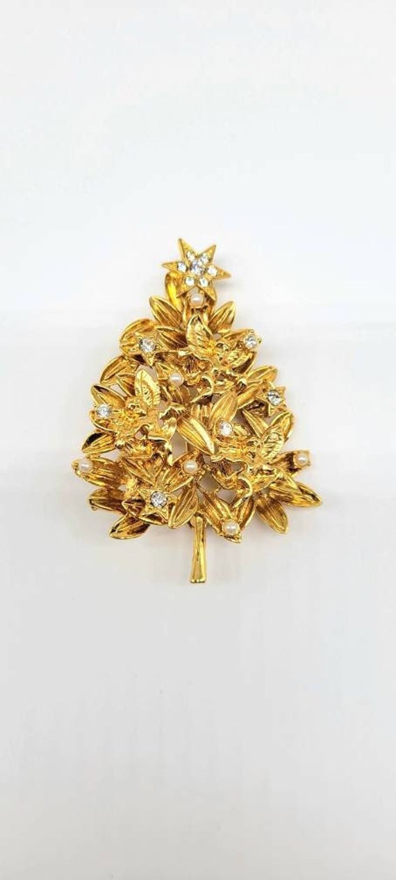 Angel Christmas Tree Brooch, Christmas Tree Brooch