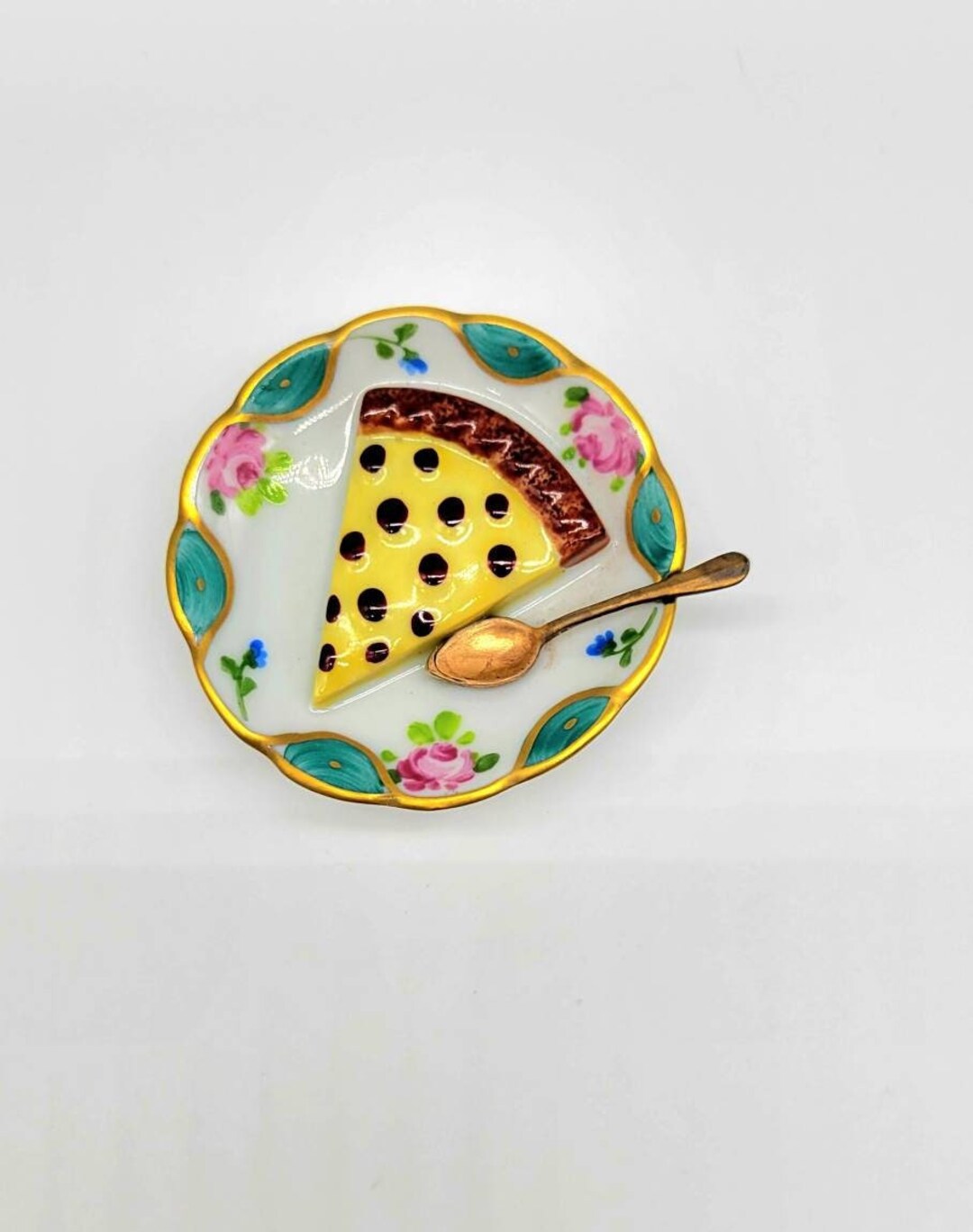 Cake Trinket Box, Limoges Cake Plate, Food Trinket Box, Limoges Peint