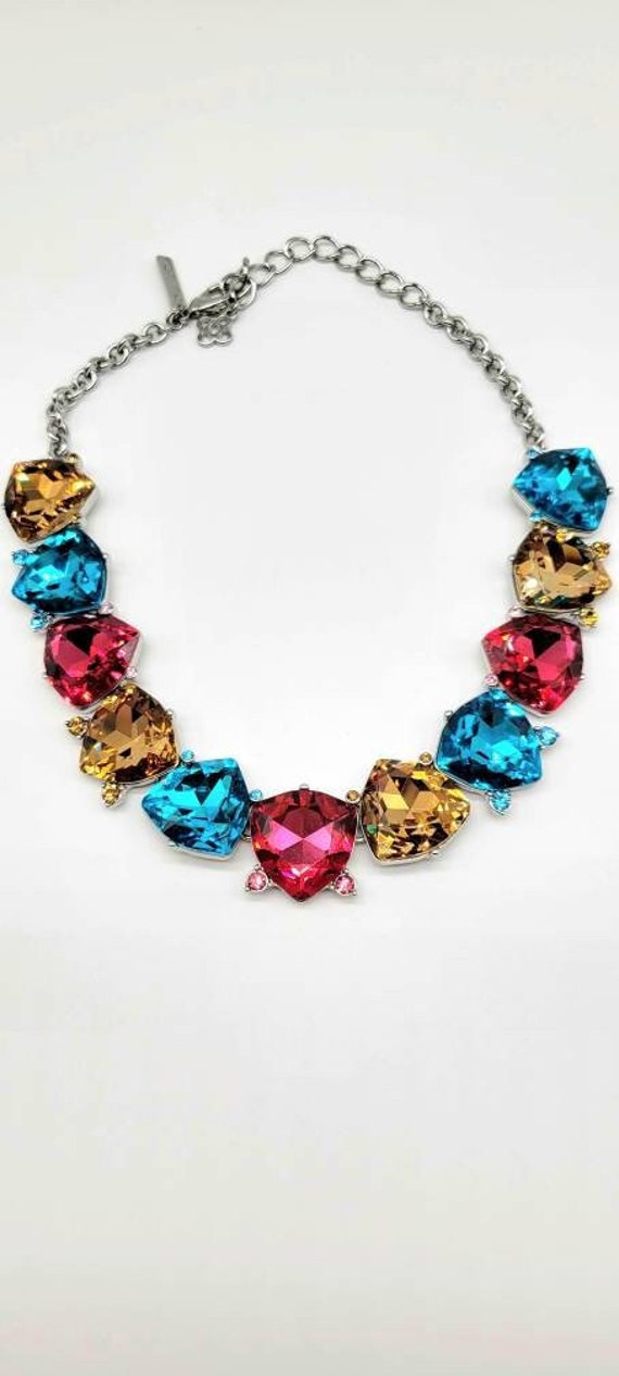 Multi coloured statement necklace deals