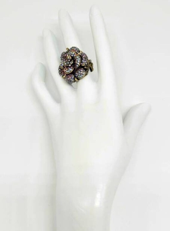 Flower Statement Ring, Large Flower Ring, Big Flo… - image 3