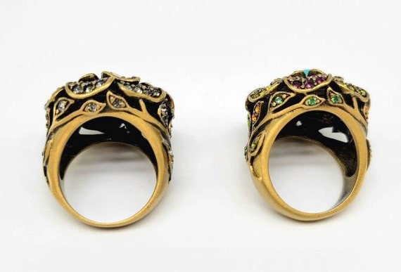 Flower Statement Ring, Crystal Flower Ring, Gemst… - image 5