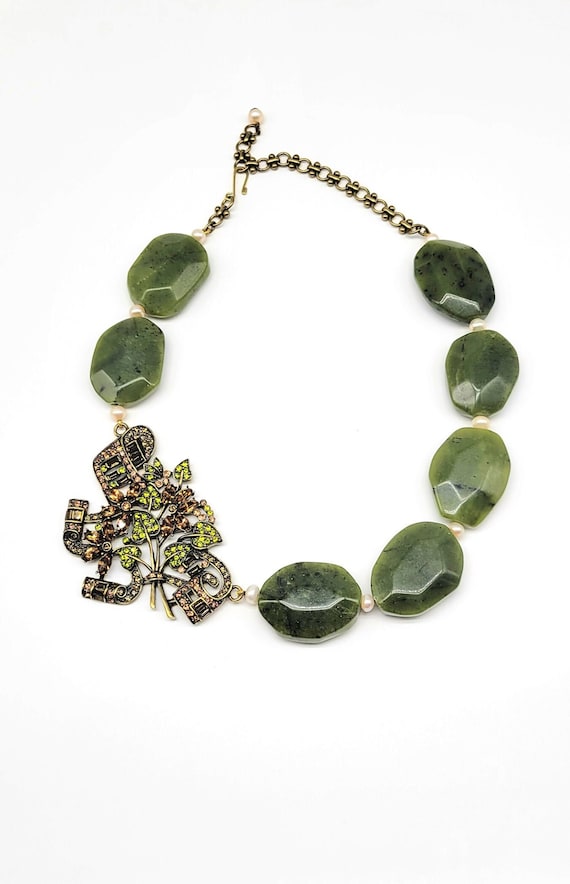 Dolce Statement Necklace-Iridescent Palmetto Green-OS main image 0