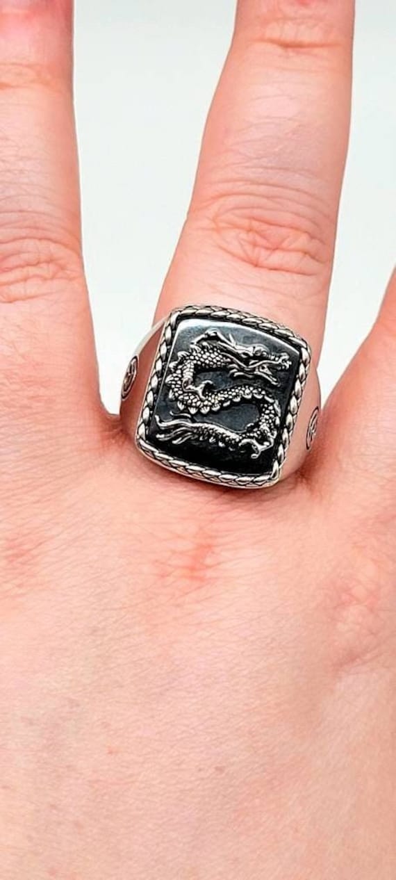 Dragon Ring Men, Effy Ring Men, Hematite Ring Men… - image 1