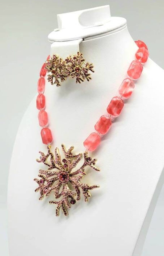 Coral Branch Necklace, Coral Branch Earrings, Hei… - image 6