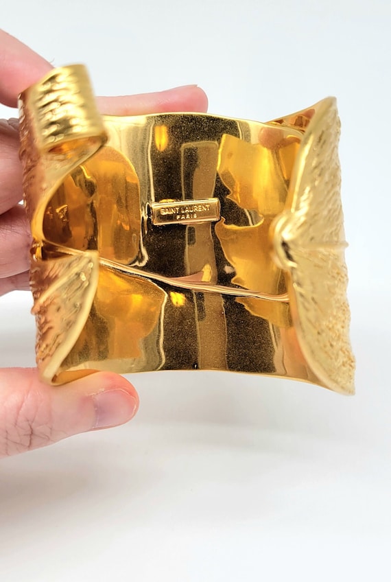 Saint Laurent Jewelry, YSL Bracelet, Gold Leaf Br… - image 9