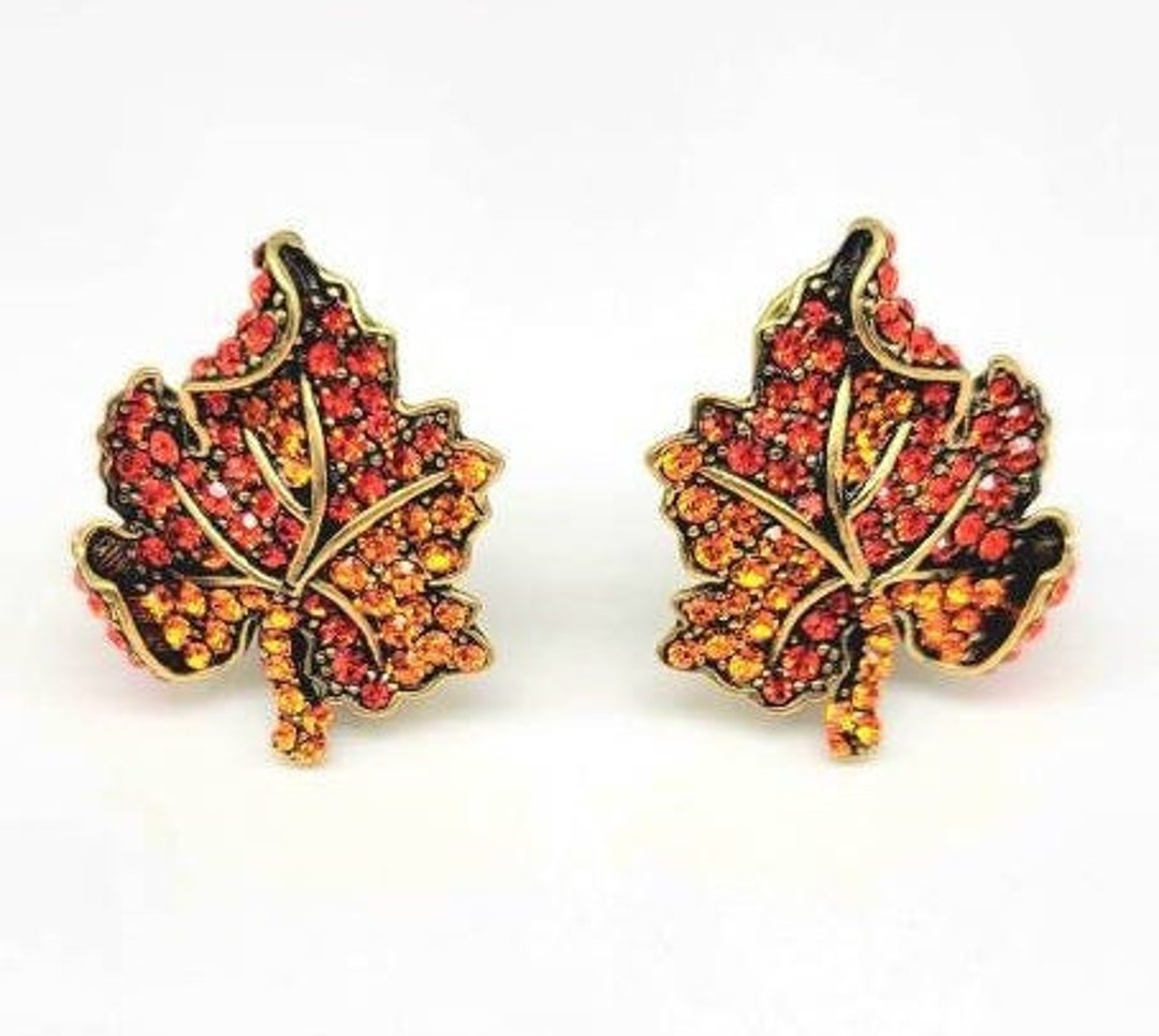 Maple Leaf Earrings, Maple Leaf Jewelry, Leaf Earrings Gold, Leaf Earrings Stud, Fall Leaf