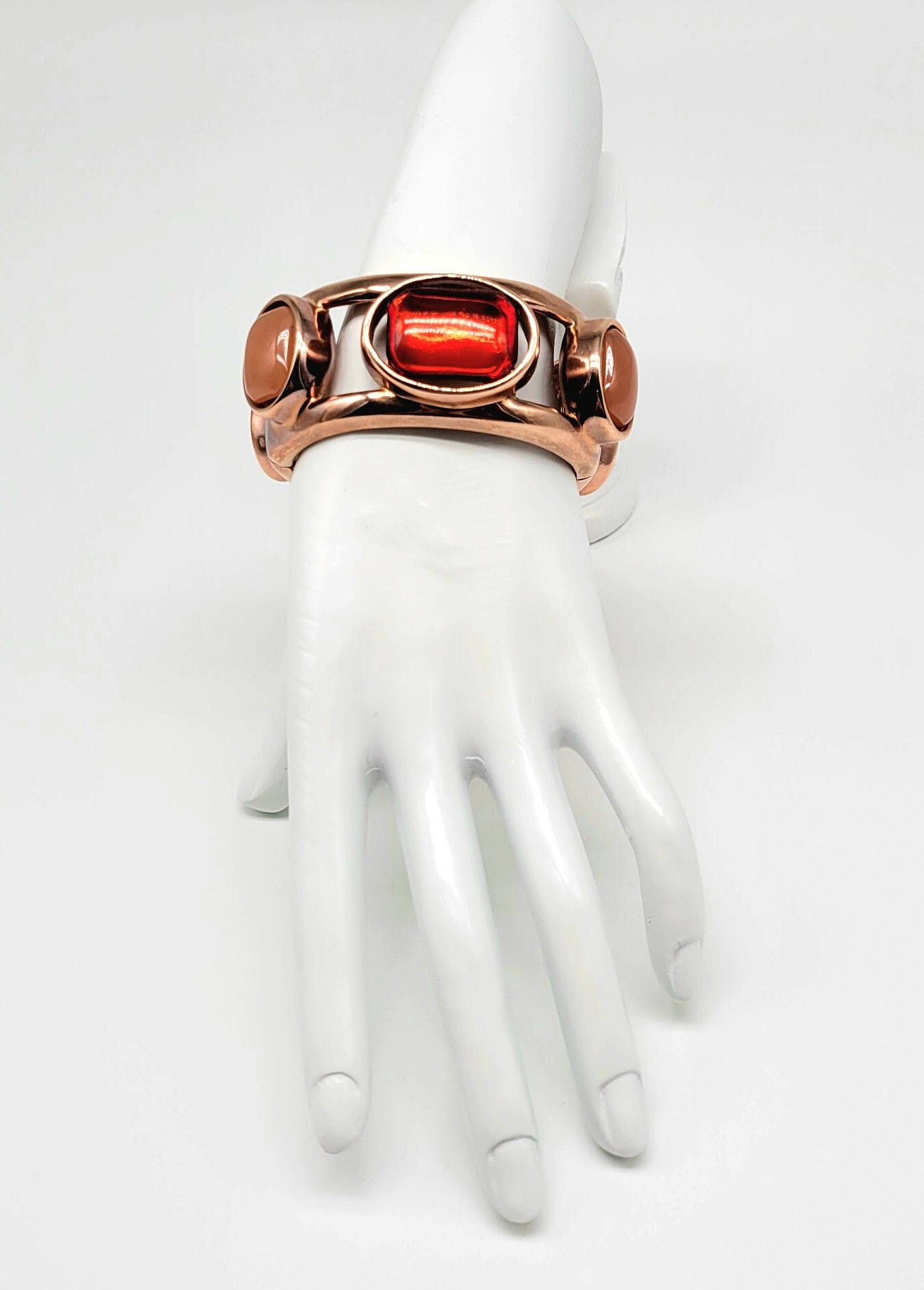 Jack Adjustable Rose Gold Chain Bracelet in Raspberry Crystal