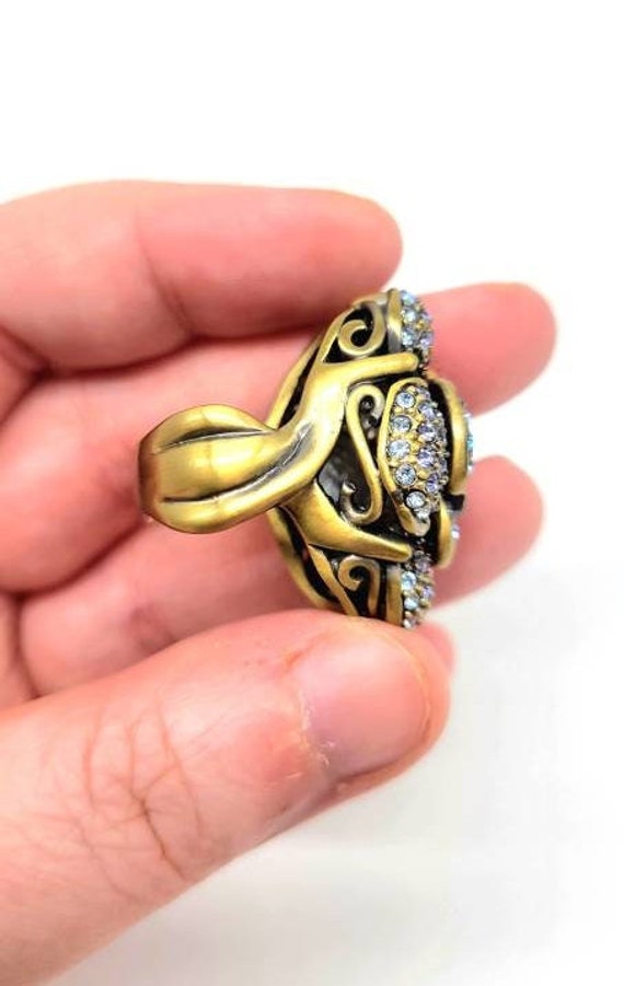 Bohemian Flower Statement Ring For Women - Vintage Jhumka Tassel Adjustable Open Finger Ring For Ethnic Wear
