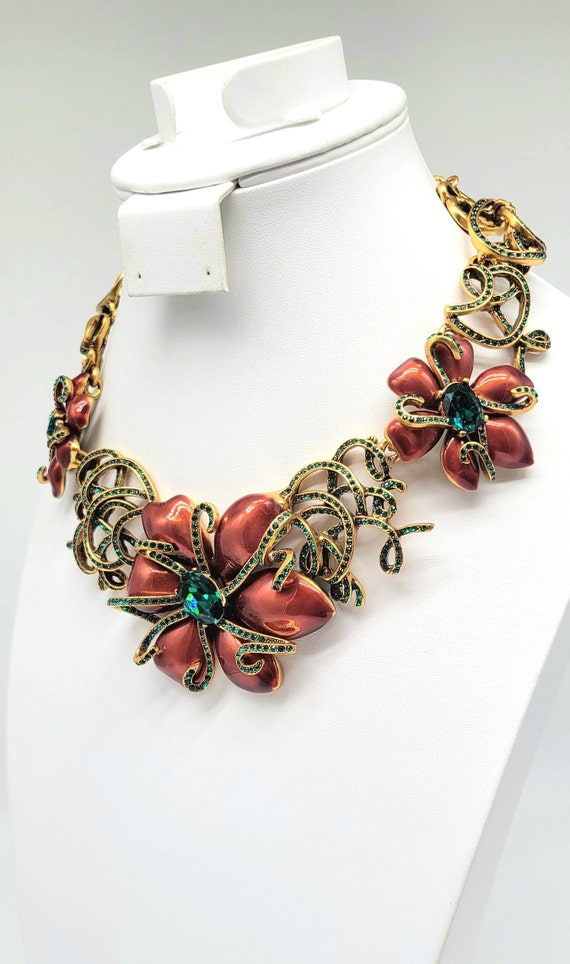 Christmas Statement Necklace, Holiday Statement N… - image 4