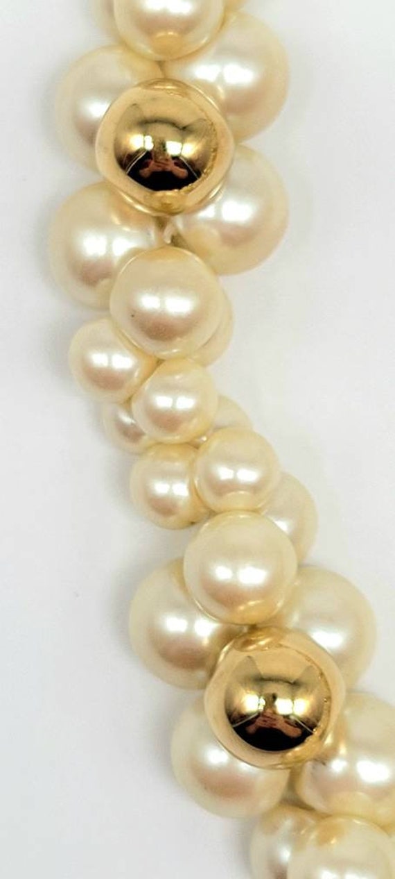 Trifari Pearl Necklace, Pearl Twist Necklace, Pea… - image 2