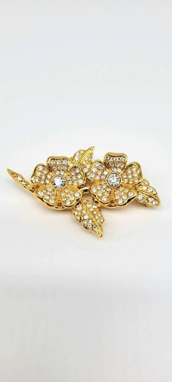 Joan Rivers Flower Duet Brooch, Joan Rivers Brooch and Earrings, Joan Rivers Clip Earrings, Joan Rivers Pin Brooch, Convertible Brooch