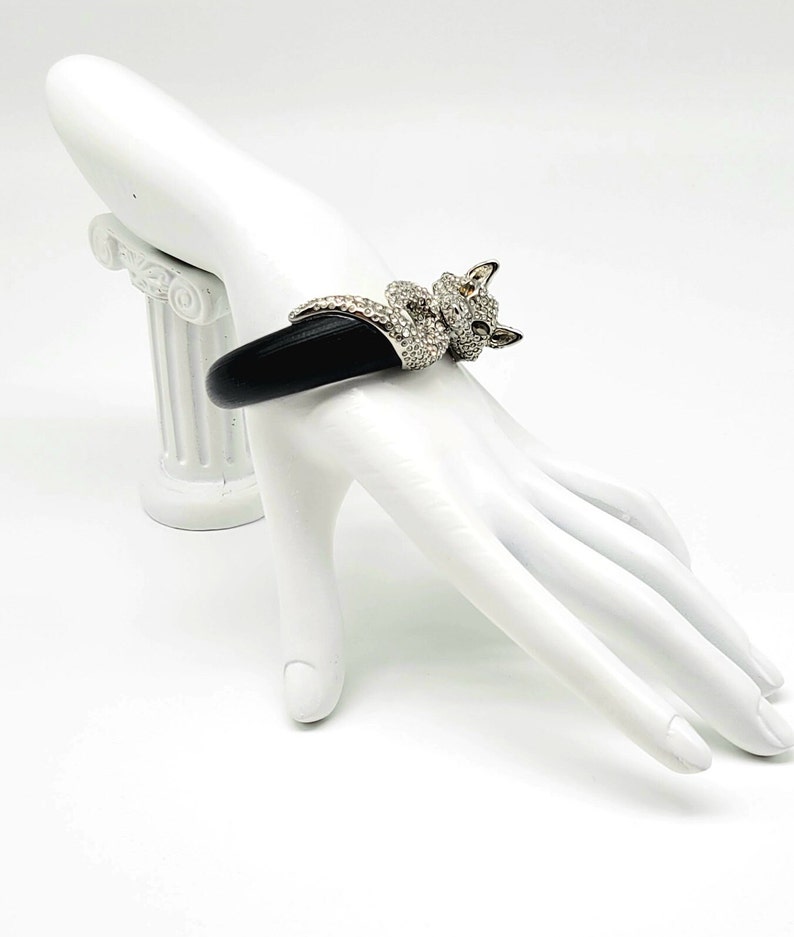 Alexis Bittar Fox Lucite Bangle Bracelet, Swarovski Crystal Fox Cuff ...