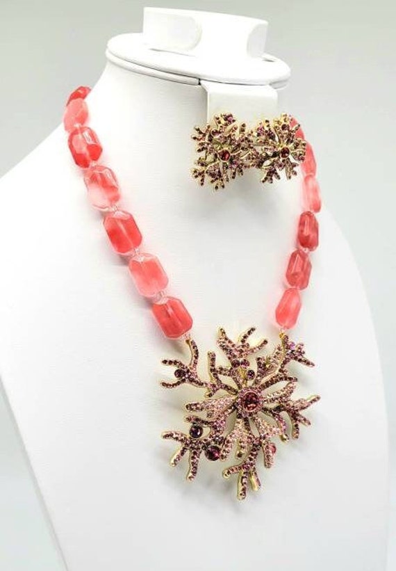 Coral Branch Necklace, Coral Branch Earrings, Hei… - image 7