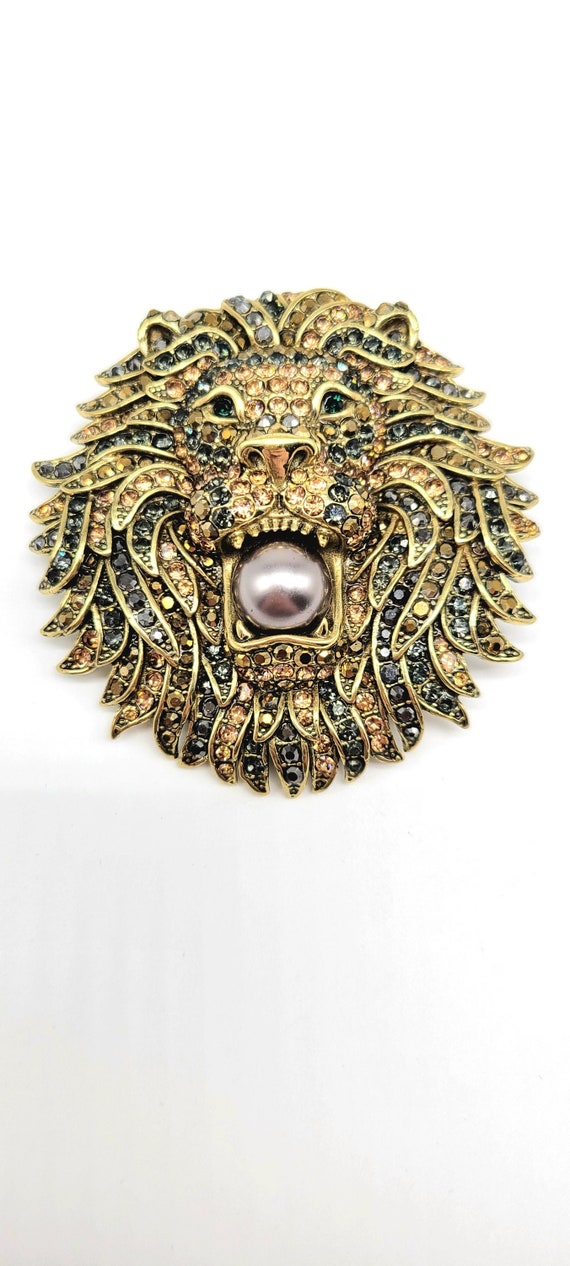 Lion Head Brooch Gold Lion Brooch Diamond Lion Brooch Lion 