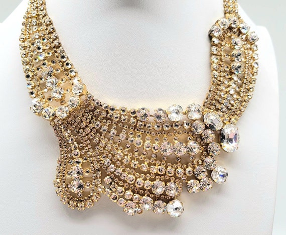 Oversized Crystal Necklace, Statement Necklace Sw… - image 2