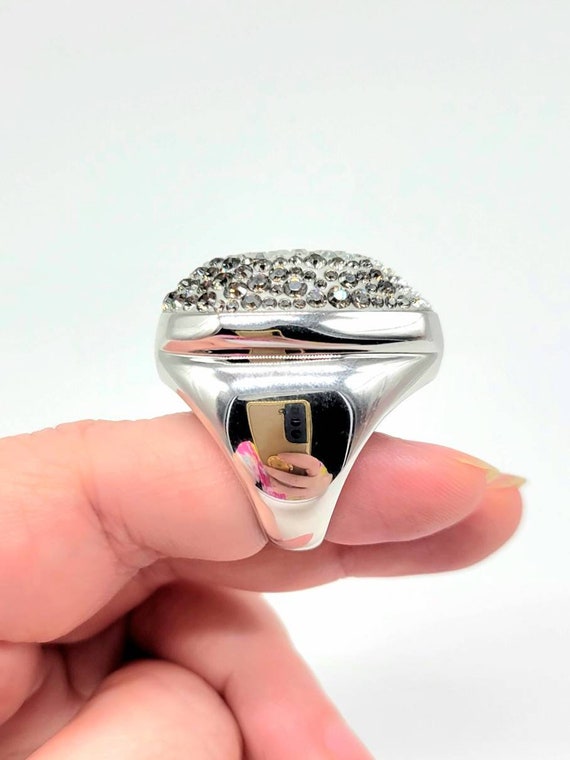Crystal Cocktail Ring, Large Swarovski Ring, Clea… - image 2