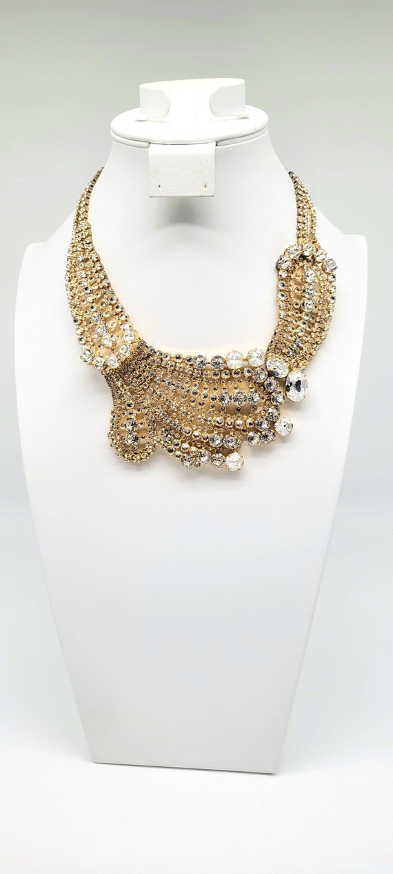 Oversized Crystal Necklace, Statement Necklace Swa