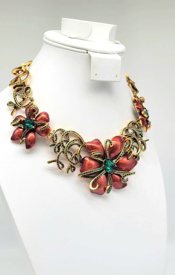 Christmas Statement Necklace, Holiday Statement N… - image 6