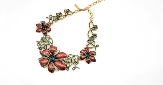 Christmas Statement Necklace, Holiday Statement N… - image 1