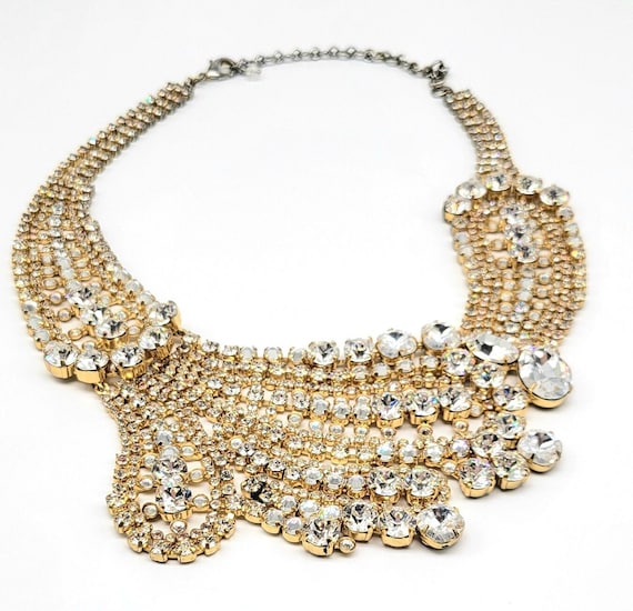 Oversized Crystal Necklace, Statement Necklace Sw… - image 3