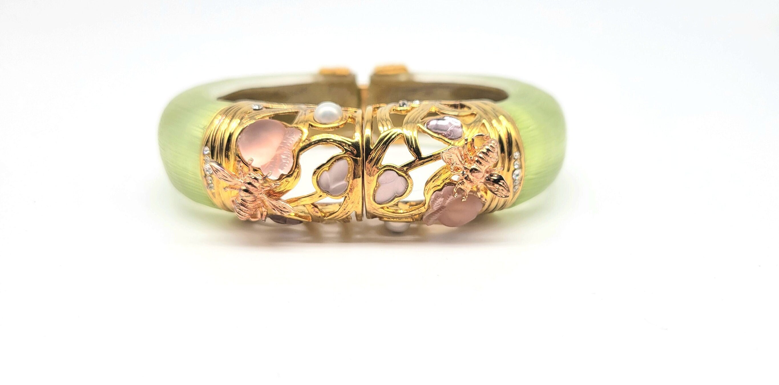 Bee Bangle Bracelet, Alexis Bittar Lucite, Lucite Rhinestone Bracelet, Yellow Bangles, Mixed Metal Bangle, Two Tone Bangle, Pastel Bangle - Etsy Bee Bangle Bracelet, Alexis Bittar Lucite, Lucite Rhinestone Bracelet, Yellow Bangles, Mixed Metal Bangle, Two Tone Bangle, Pastel Bangle - Etsy