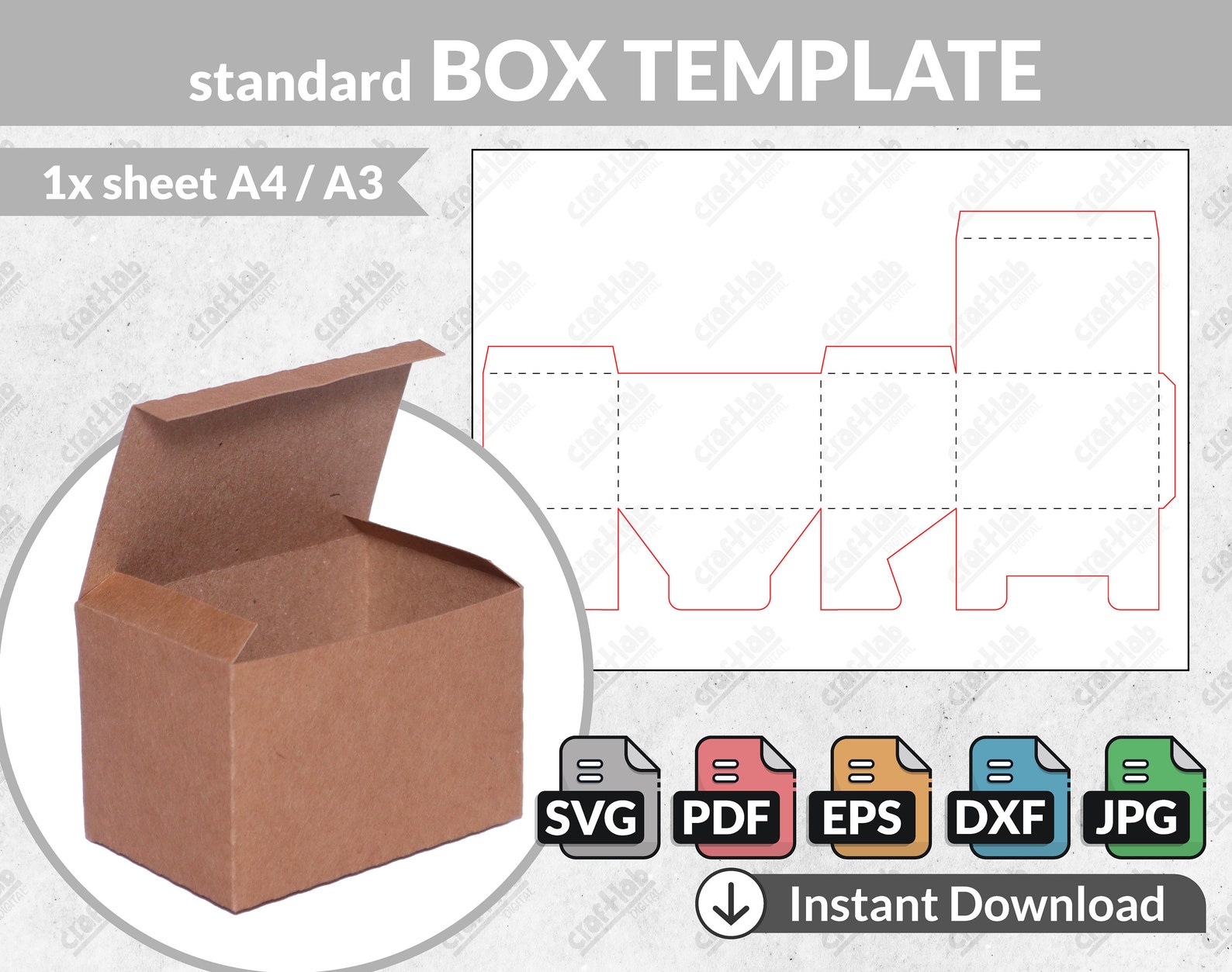 Standard BOX TEMPLATE Resizable A4/A3 Vector Files Svg Etsy Ireland
