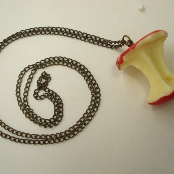 Red Apple Necklace Etsy