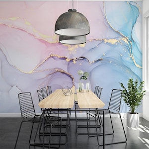 Pastellfarben Marmor Textur Tapete, Alkohol Tinte Textur Tapete für Wohnzimmer, Schlafzimmer, Küche, zum Schälen und Aufkleben Wandbild